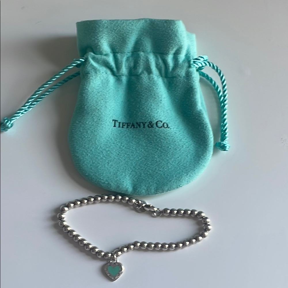 Love Tiffany Blue® Heart Tag Bead Bracelet in Silver